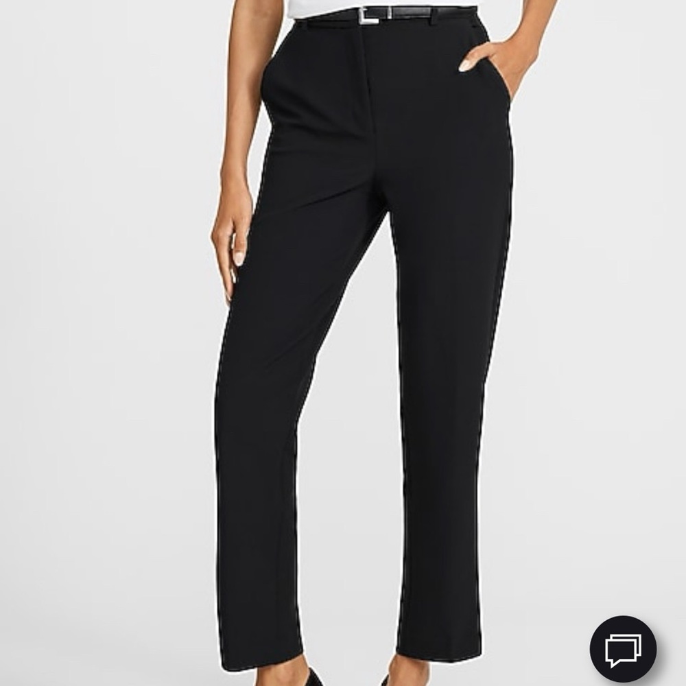 Express Editor Straight Ankle Super High rise in Black and White